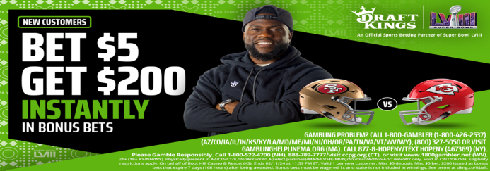 DraftKings Super Bowl Promo – Bet $5, Get $200 Instantly