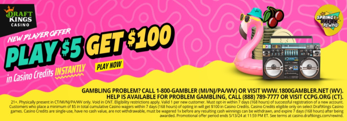 DraftKings Casino Play $5 Get $100 Promo