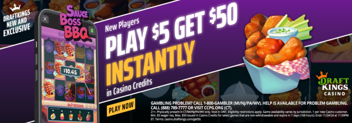 DraftKings Casino Promo Code: Play $5 and Get $50 Bonus Instantly On November 7th