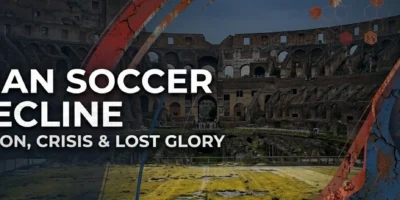 Italian football is in decline. Image to depict this.