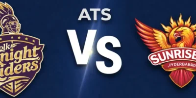 KKR vs SRH prediction banner with team badges