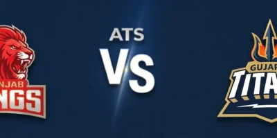 PBKS vs GT preview banner showing team logos in a vs setup