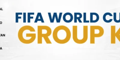 World Cup Group K graphic showing Portugal, DR Congo, Uzbekistan and Colombia with their national flags.